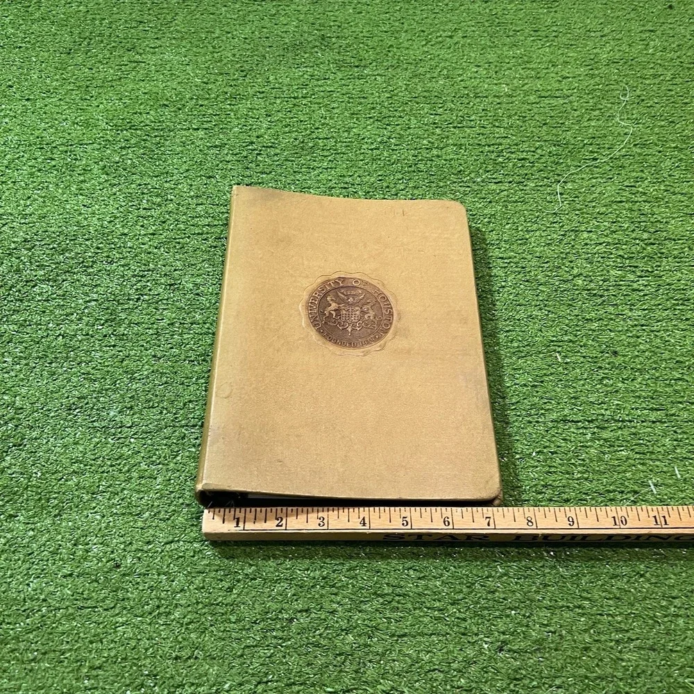 VTG University Of Houston Leather Notebook 1950s UofH Cougars Trussel USA READ
